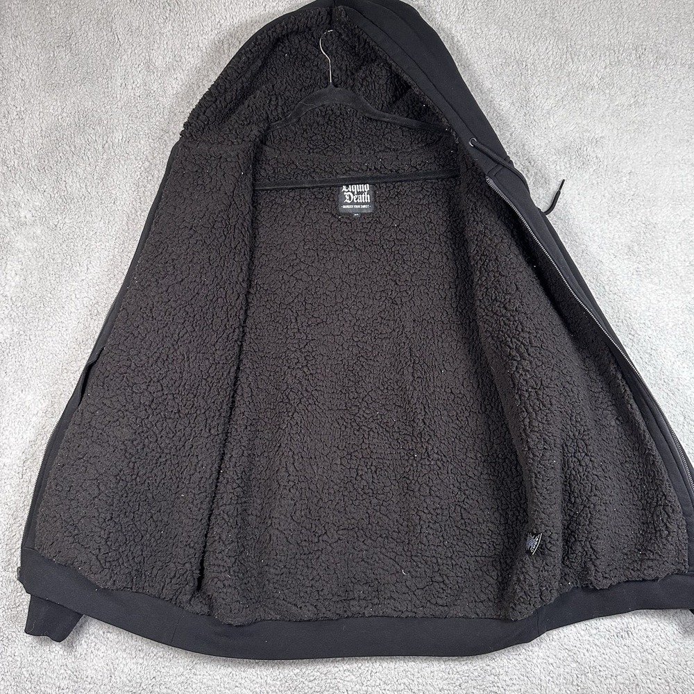 Liquid Death Murder Your Thirst Hoodie Men's XL Black Skull Heavy Cotton Blend - Picture 10 of 13